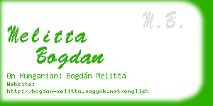 melitta bogdan business card